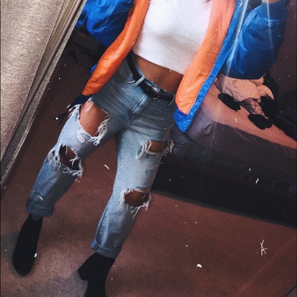 DISTRESSED BOYFRIEND JEANS - Picture 1 of 1